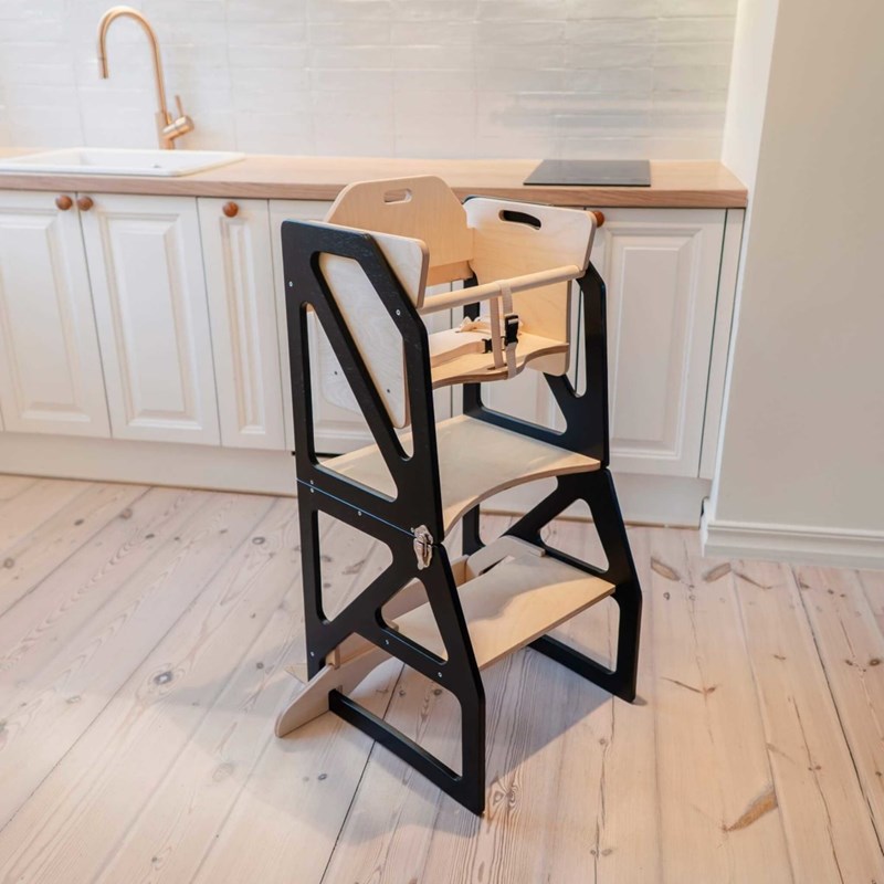 Tour d'apprentissage montessori 4-en-1 modustep - noir