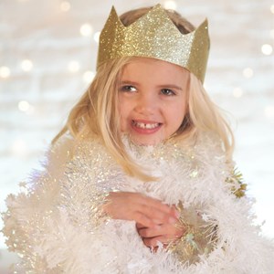 Couronne à paillettes dorée
