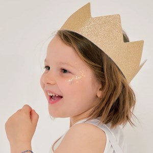 Couronne à paillettes dorée