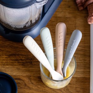 Lot de 4 cuillères silicone 1er âge natural set