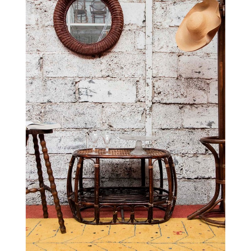 Table basse ovale en rotin n°519