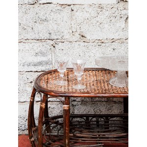 Table basse ovale en rotin n°519