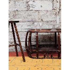 Table basse ovale en rotin n°519