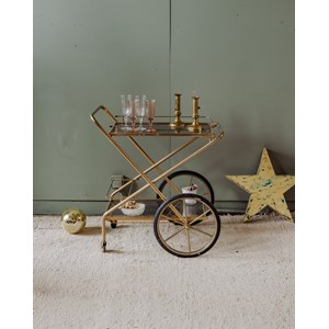 Desserte en verre et métal doré n°272