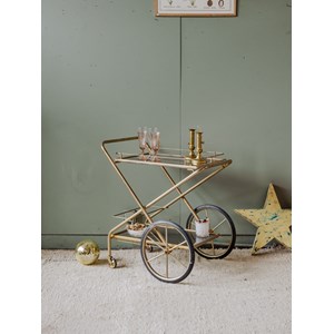 Desserte en verre et métal doré n°272