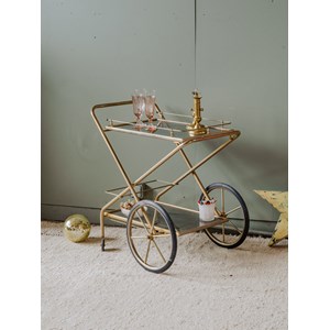 Desserte en verre et métal doré n°272