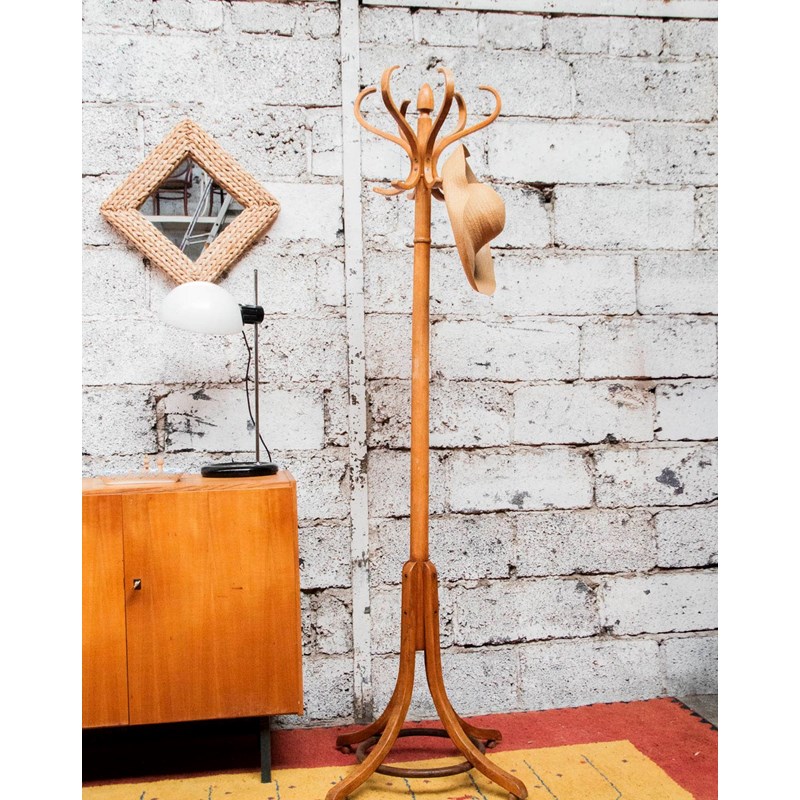 Porte-manteau perroquet en bois clair n°296