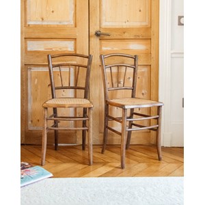 Lot de 2 chaises cannées en bois n°1041