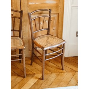 Lot de 2 chaises cannées en bois n°1041