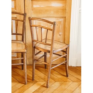 Lot de 2 chaises cannées en bois n°1041