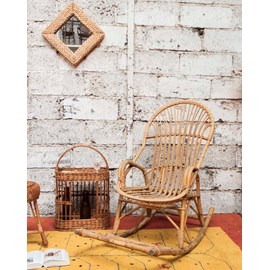 Grand rocking-chair en rotin n°70