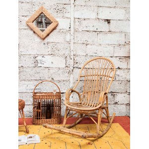 Grand rocking-chair en rotin n°70