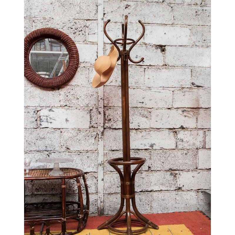 Porte-manteau perroquet en bois foncé n°295