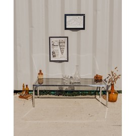 Table basse chromée en verre n°845