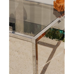 Table basse chromée en verre n°845