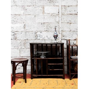 Étagère rectangulaire en rotin foncé n°771