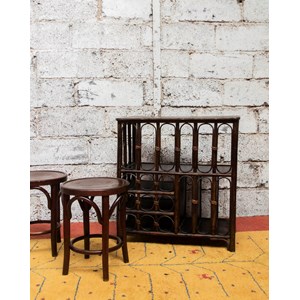 Étagère rectangulaire en rotin foncé n°771