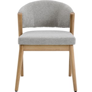 Alba-chaise bois naturel et tissu trendy grège (x2)