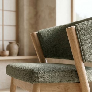 Alba-chaise bois naturel et tissu trendy sauge (x2)