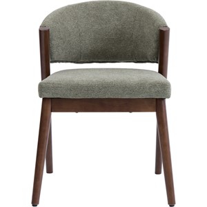 Alba-chaise bois patiné noyer et tissu trendy sauge (x2)