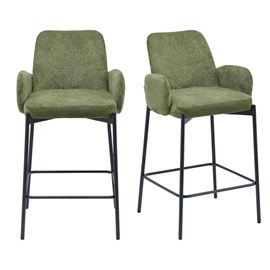 Alex-fauteuil de bar en tissu ikon olive (x2)