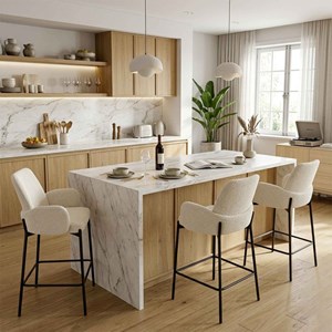 Alex-fauteuil de bar en tissu ikon coloris lin (x2)