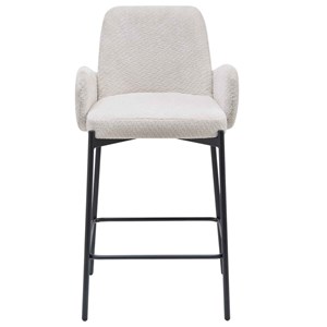 Alex-fauteuil de bar en tissu ikon coloris lin (x2)