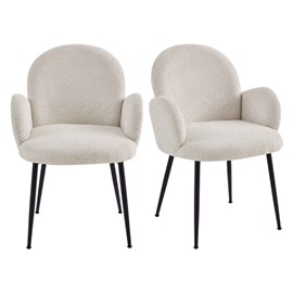 Alice-chaise en tissu ikon coloris lin (x2)