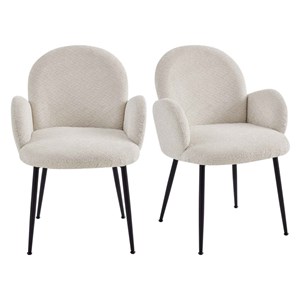 Alice-chaise en tissu ikon coloris lin (x2)