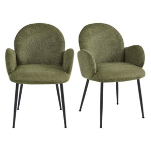 Alice-chaise en tissu ikon olive (x2)