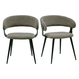 Nino-fauteuil de table en tissu luxury taupe (x2)