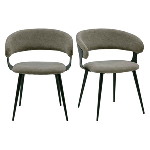 Nino-fauteuil de table en tissu luxury taupe (x2)