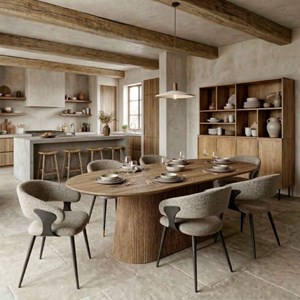 Nino-fauteuil de table en tissu luxury taupe (x2)