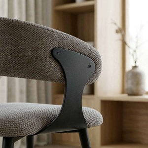 Nino-fauteuil de table en tissu luxury taupe (x2)
