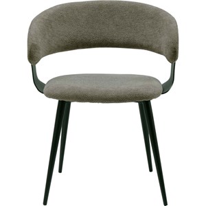 Nino-fauteuil de table en tissu luxury taupe (x2)