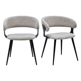 Nino-fauteuil de table en tissu luxury grège (x2)