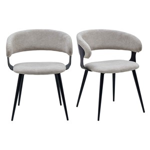 Nino-fauteuil de table en tissu luxury grège (x2)