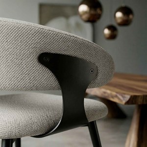Nino-fauteuil de table en tissu luxury grège (x2)
