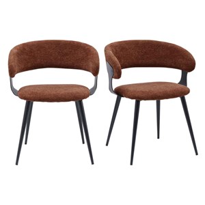 Nino-fauteuil de table en tissu luxury terracotta (x2)