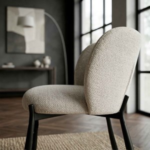 Soan-fauteuil de table en tissu luxury grège  (x2)