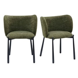 Soan-fauteuil de table en tissu luxury kaki (x2)