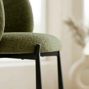 Soan-fauteuil de table en tissu luxury kaki (x2)