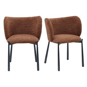 Soan-fauteuil de table en tissu luxury terracotta  (x2)