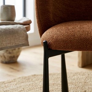 Soan-fauteuil de table en tissu luxury terracotta  (x2)