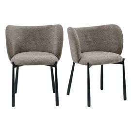 Soan-fauteuil de table en tissu luxury taupe (x2)
