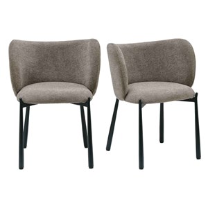Soan-fauteuil de table en tissu luxury taupe (x2)