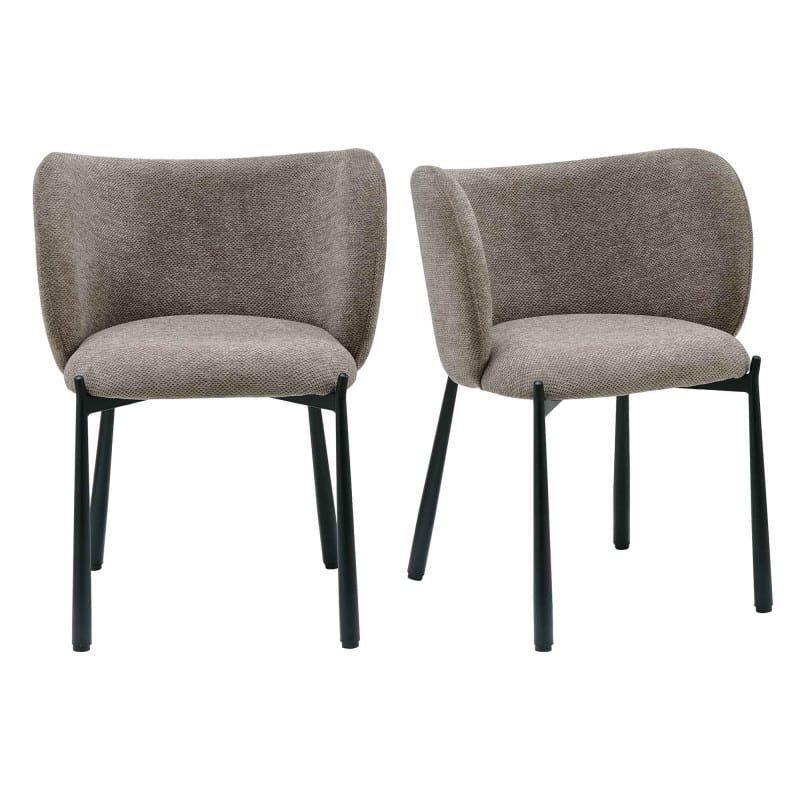Moloo - Soan-fauteuil de table en tissu luxury taupe (x2)