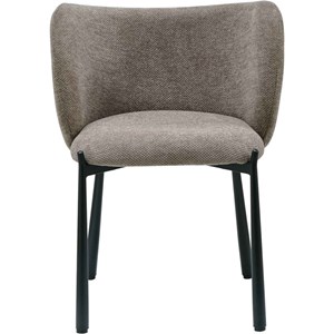 Soan-fauteuil de table en tissu luxury taupe (x2)