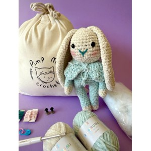 Lapin tout doux blanc : kit de crochet avec tuto vidéo