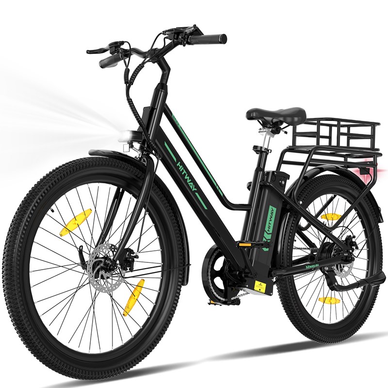 Hitway vélo électrique 27.5pc noir avec panier